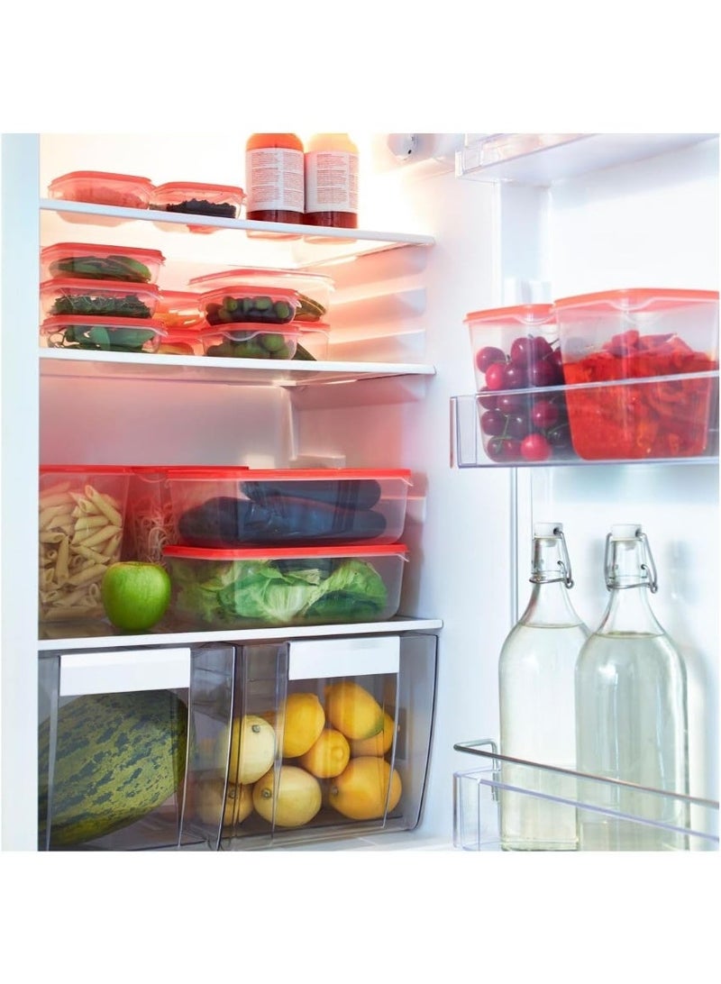 علب تخزين طعام مصنوعة من البلاستيك، مجموعة من 17 قطعة احجام مختلفة متعدد الالوان - Image 5